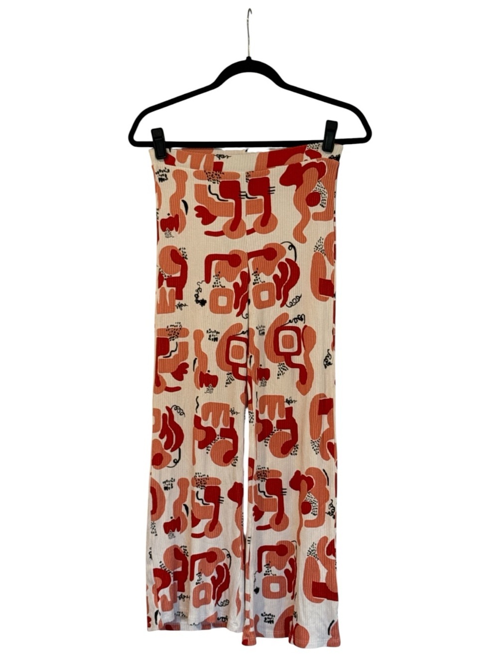 Desigual x Miranda Makaroff Abstract Ribbed Wide Leg Pants White Multi Sz S - Picture 6 of 14